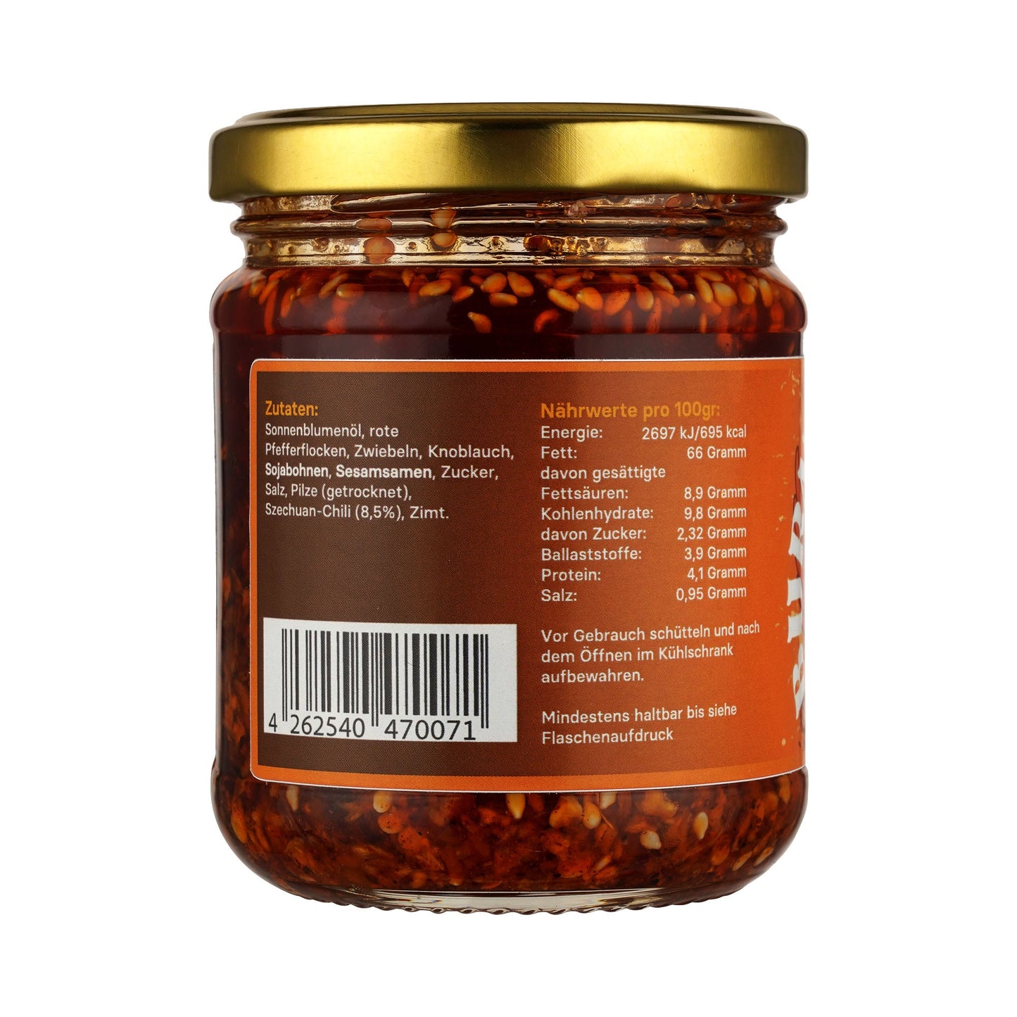 Capri Burnin' Birdies Crispy Chili Oil in 200 ml Flasche, scharfe Chili-Öl mit knusprigen Texturen, ideal für würzige Gerichte