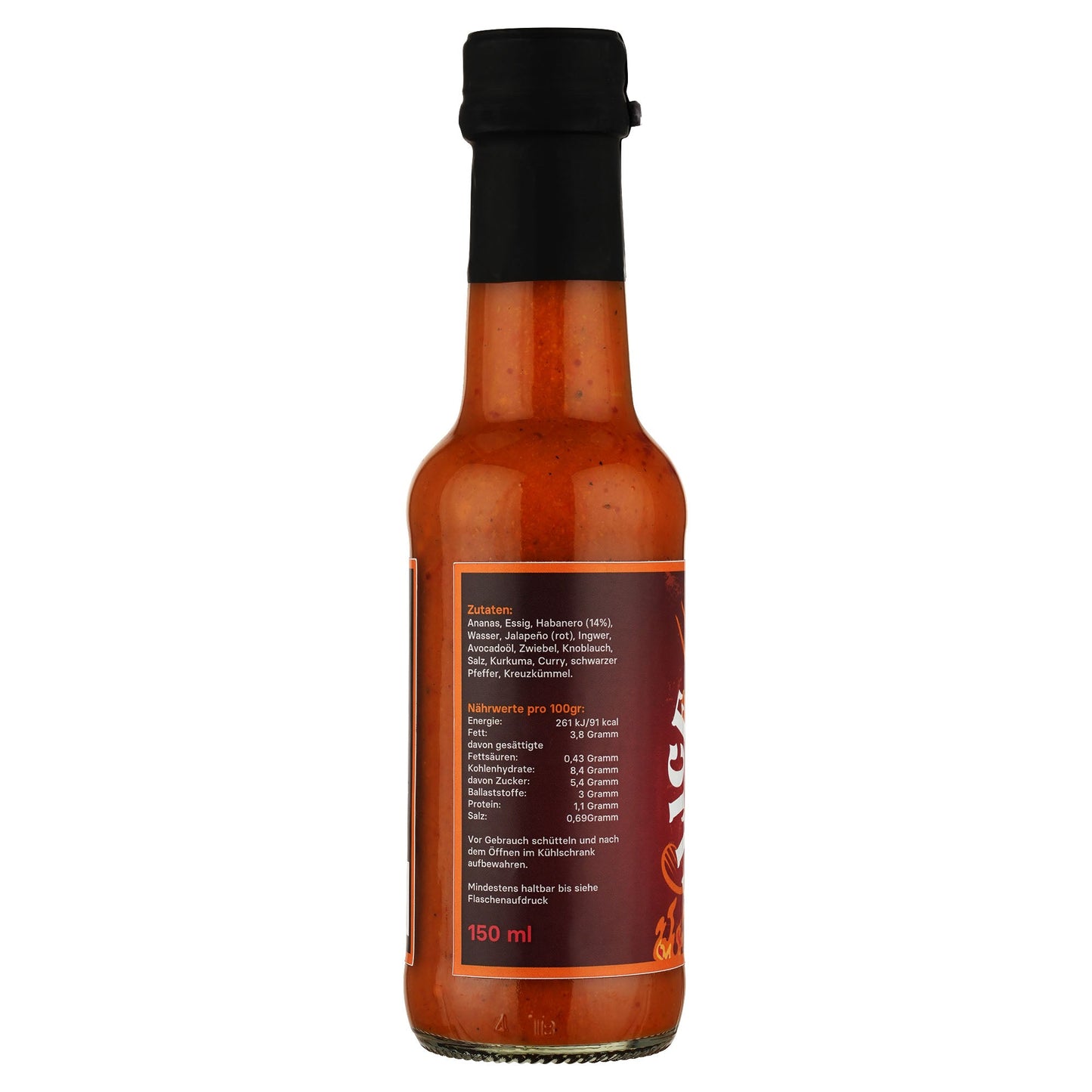 Scharfe Hot Sauce "Slice from Hell" von CAPRI Golf in 150 ml Flasche, mit roter Chili und Gewürzen, für würzige Speisen