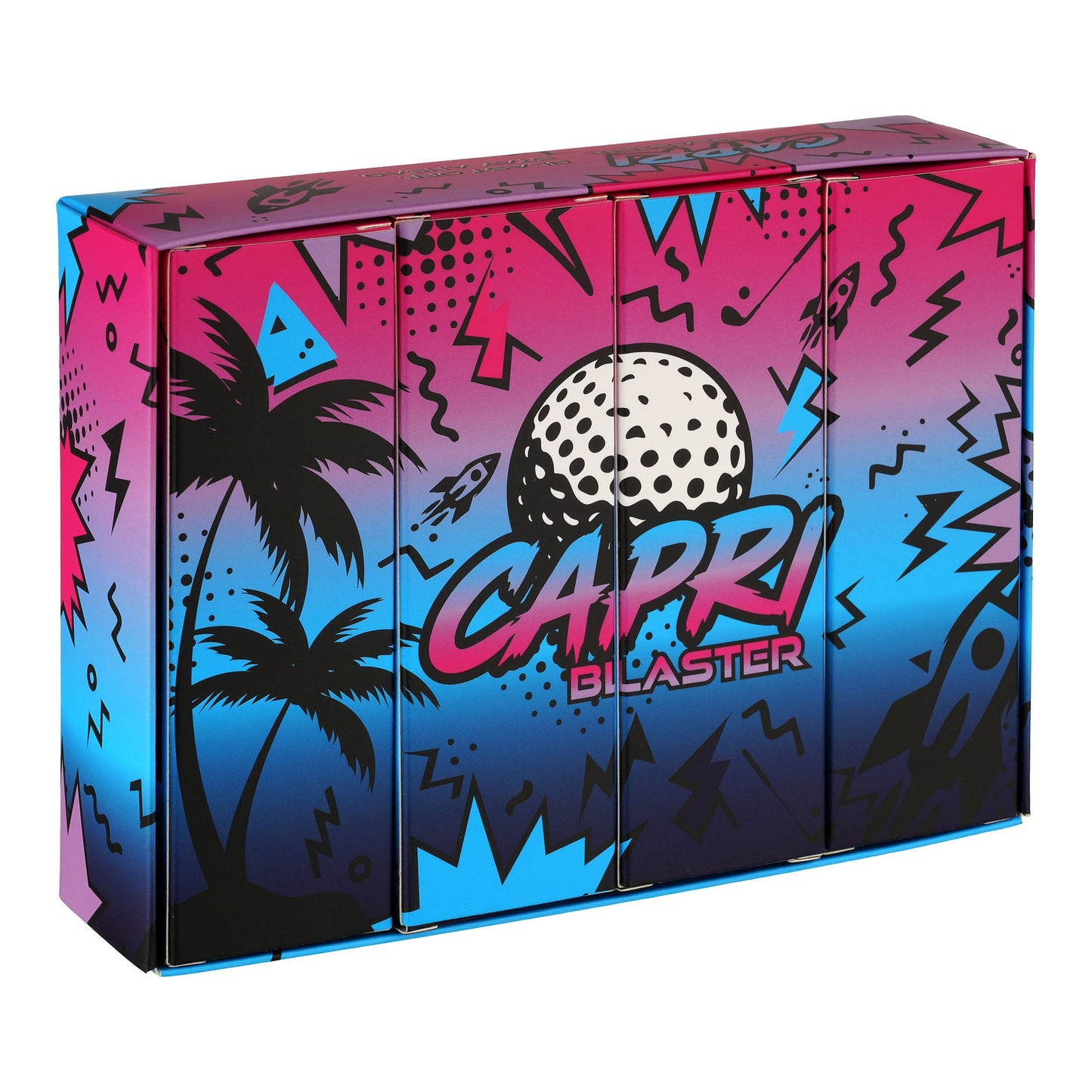 CAPRI Golf BLASTER Golfbälle 12er Pack in offener Verpackung, 4x3er Sleeves, hochwertige Golfbälle für Spiel und Training