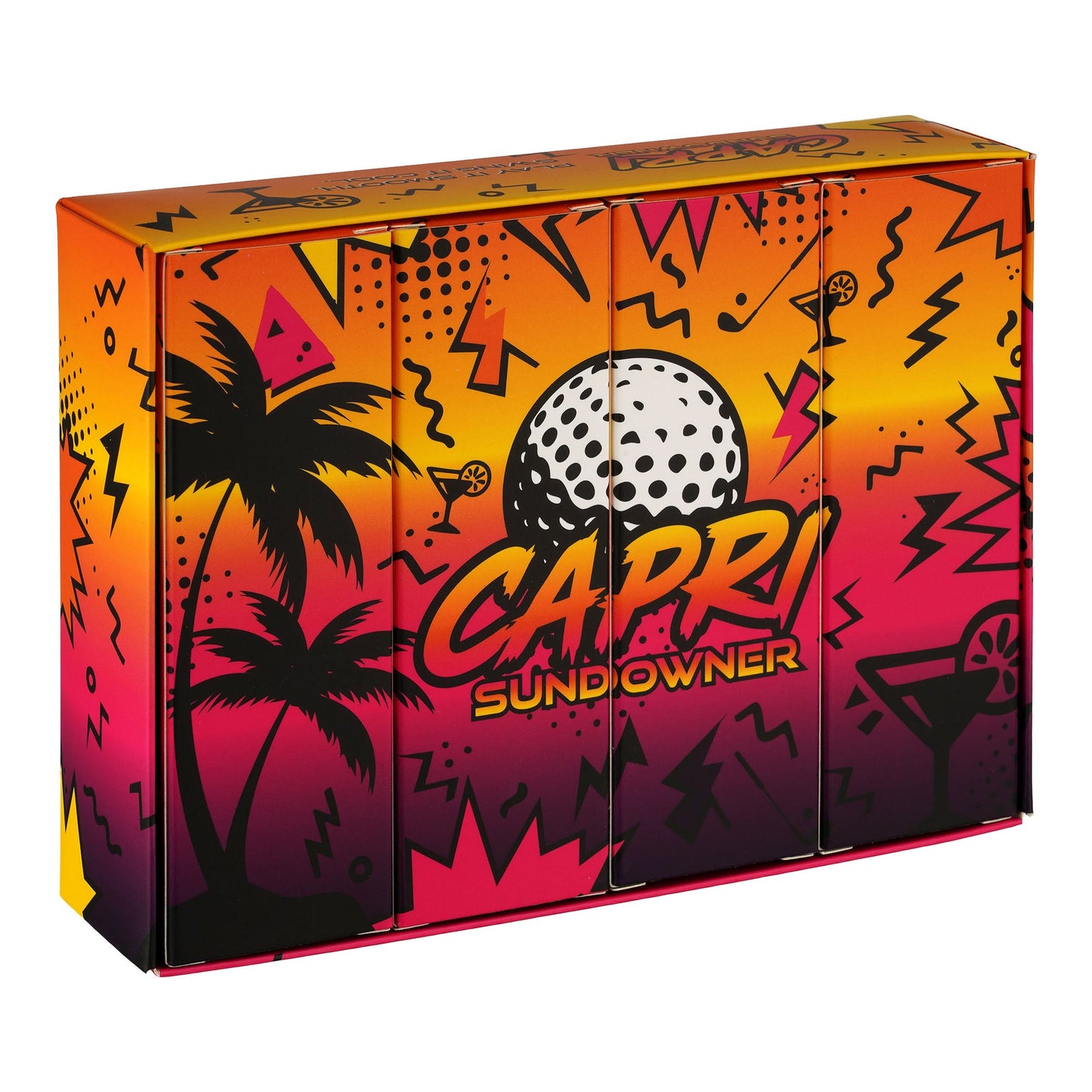 CAPRI Golf Sundowner Golfbälle im 12er Pack, offene Verpackung mit 4x3er Sleeves, hochwertige Golfbälle für Spiel und Training