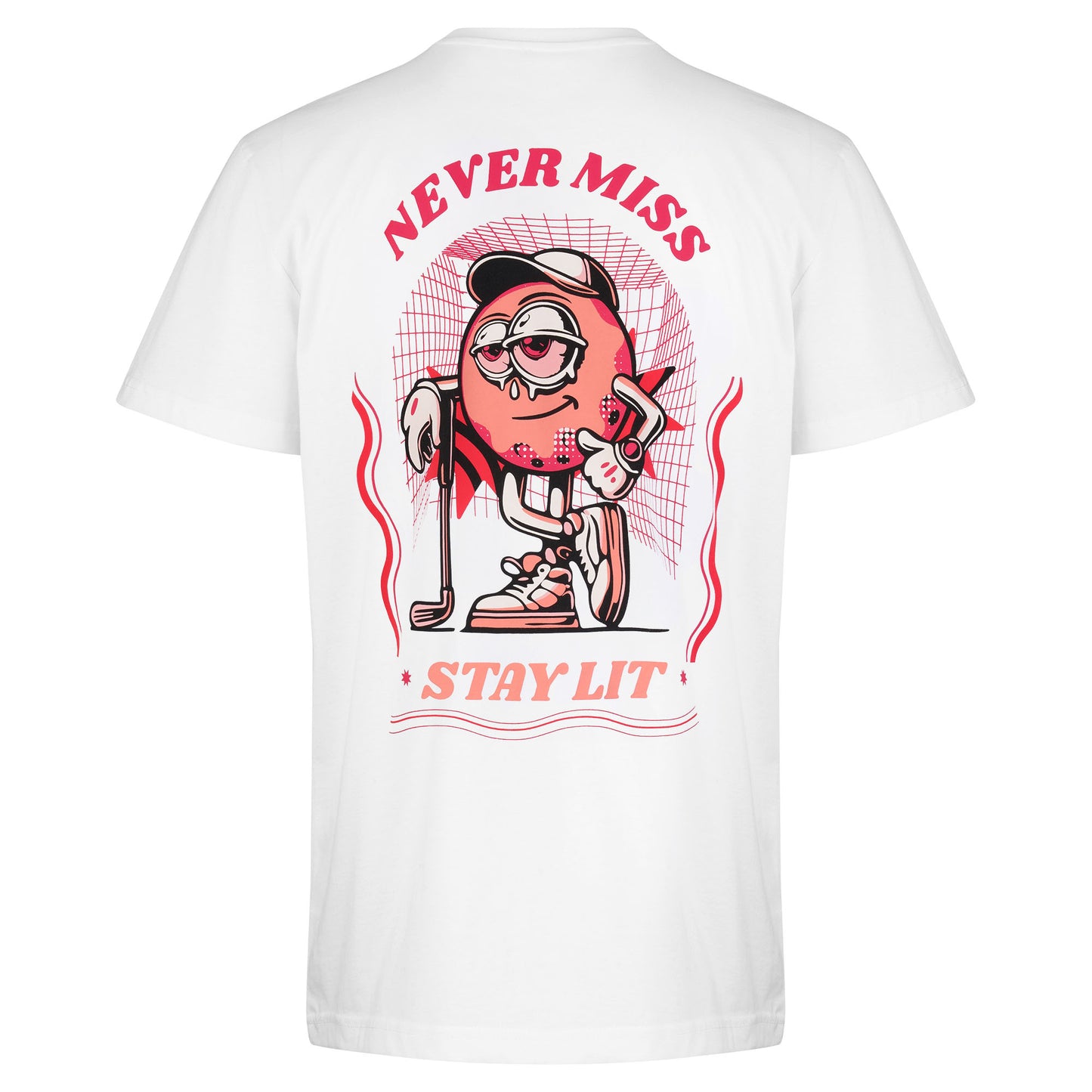 CAPRI-Statement T-Shirt – Never Miss - Stay Lit! - weiß