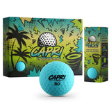 CAPRI Golf Hurricane Golfbälle im 12er Pack, 4x3er Sleeves, mit langlebiger Oberfläche und ideal für präzises Golfspiel.